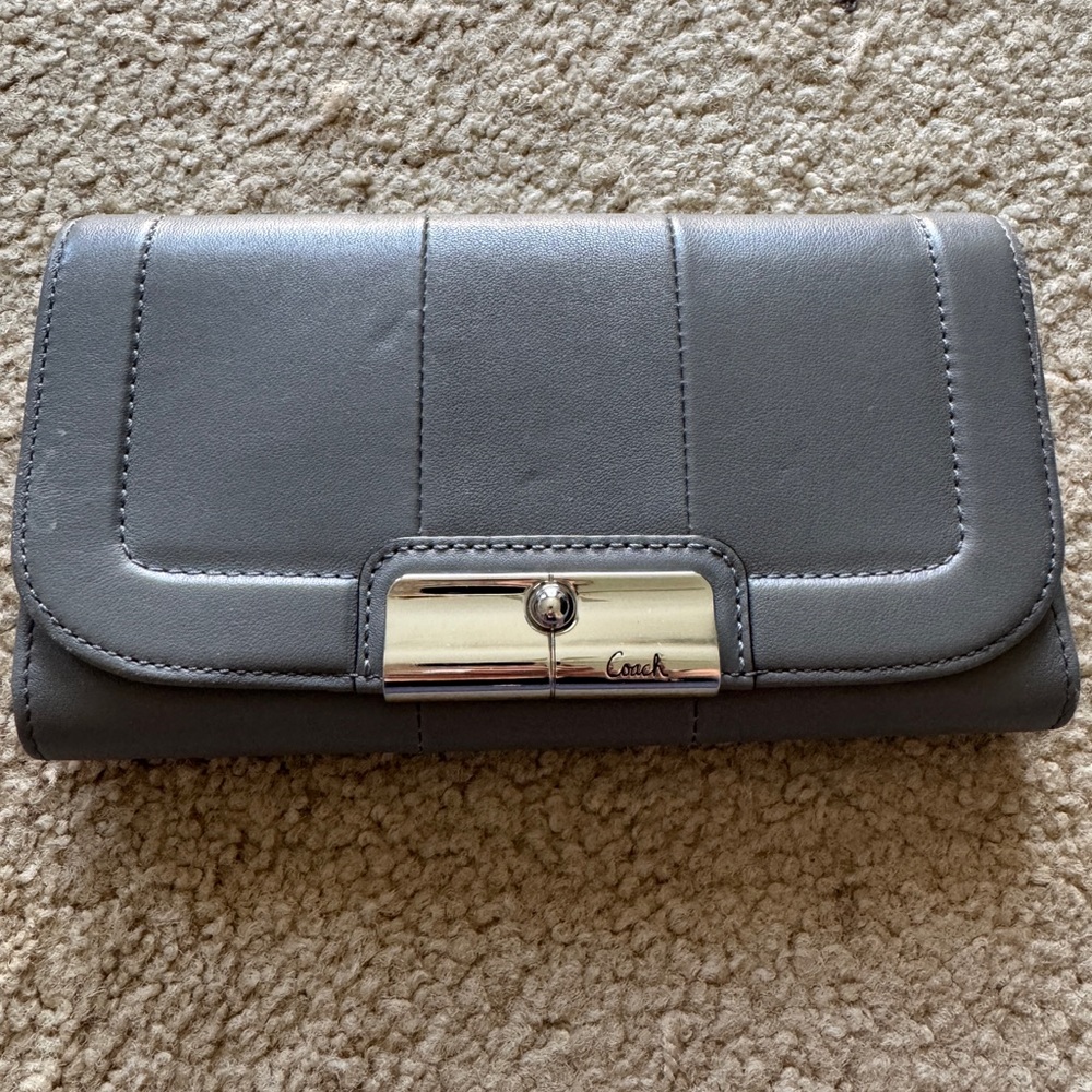 Coach Gray Wallet with Minimalist Design